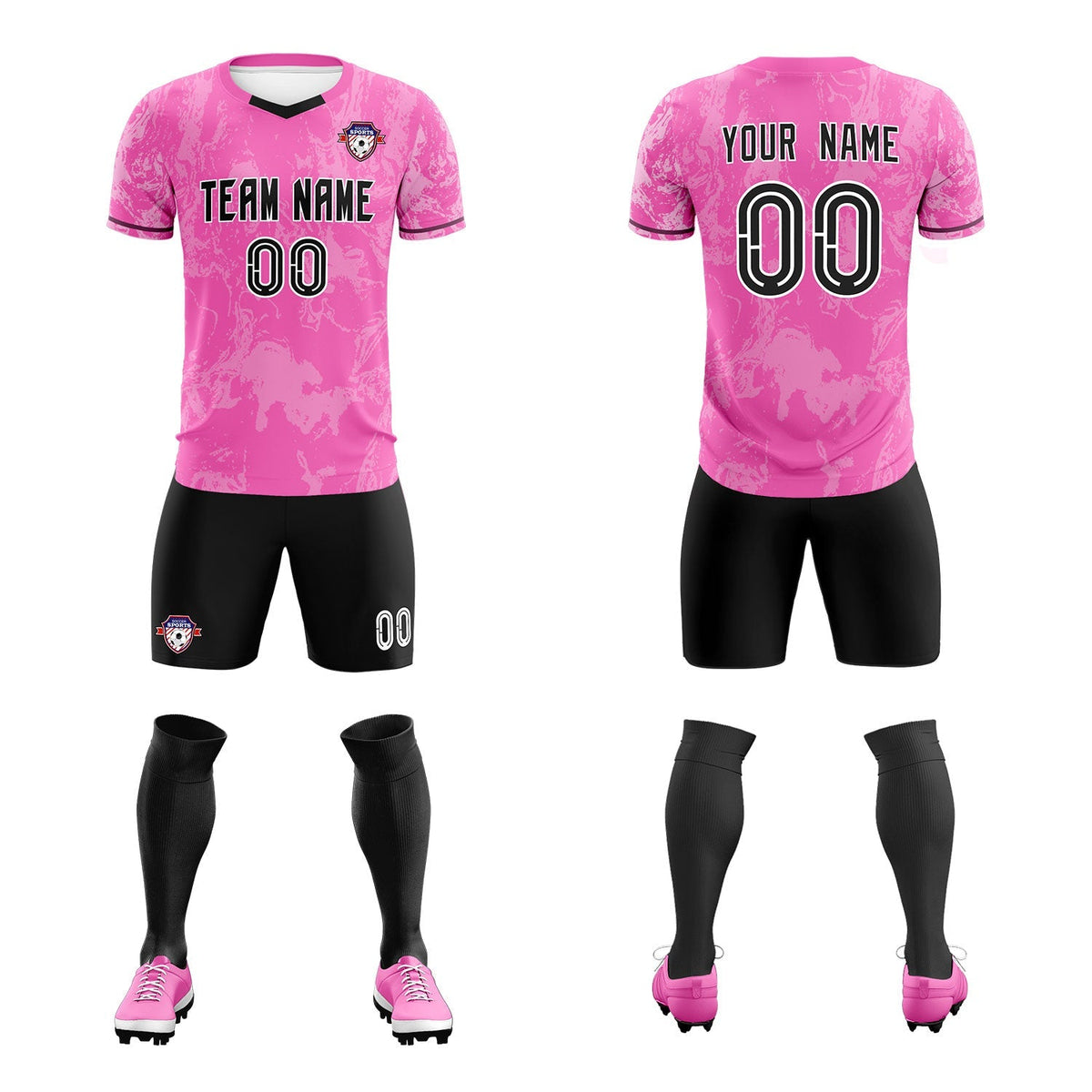 Custom Pink Classic Graffiti Pattern Sportswear Football Kit Jersey