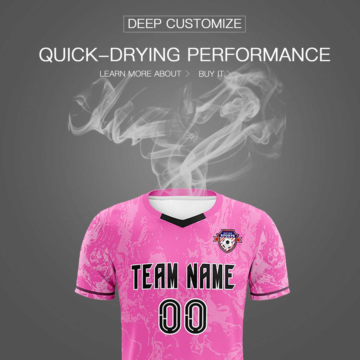 Custom Pink Classic Graffiti Pattern Sportswear Football Kit Jersey