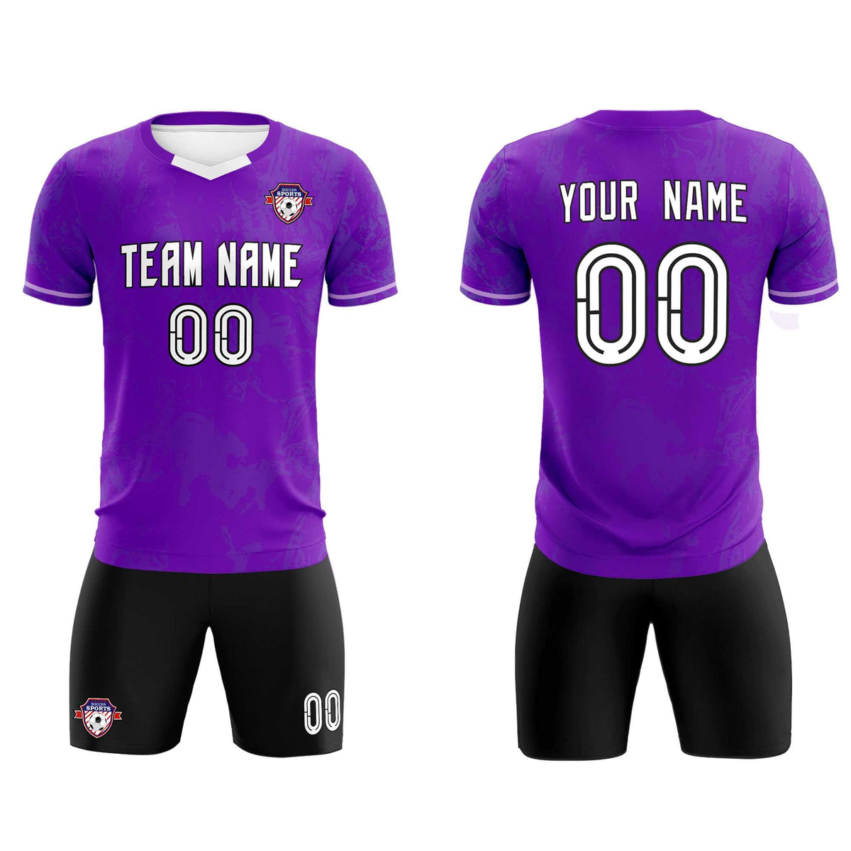 Custom Purple Classic Graffiti Pattern Sportswear Football Kit Jersey