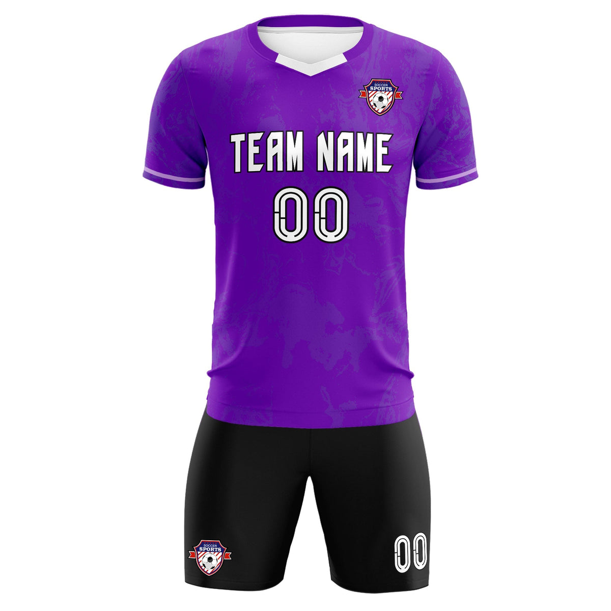 Custom Purple Classic Graffiti Pattern Sportswear Football Kit Jersey