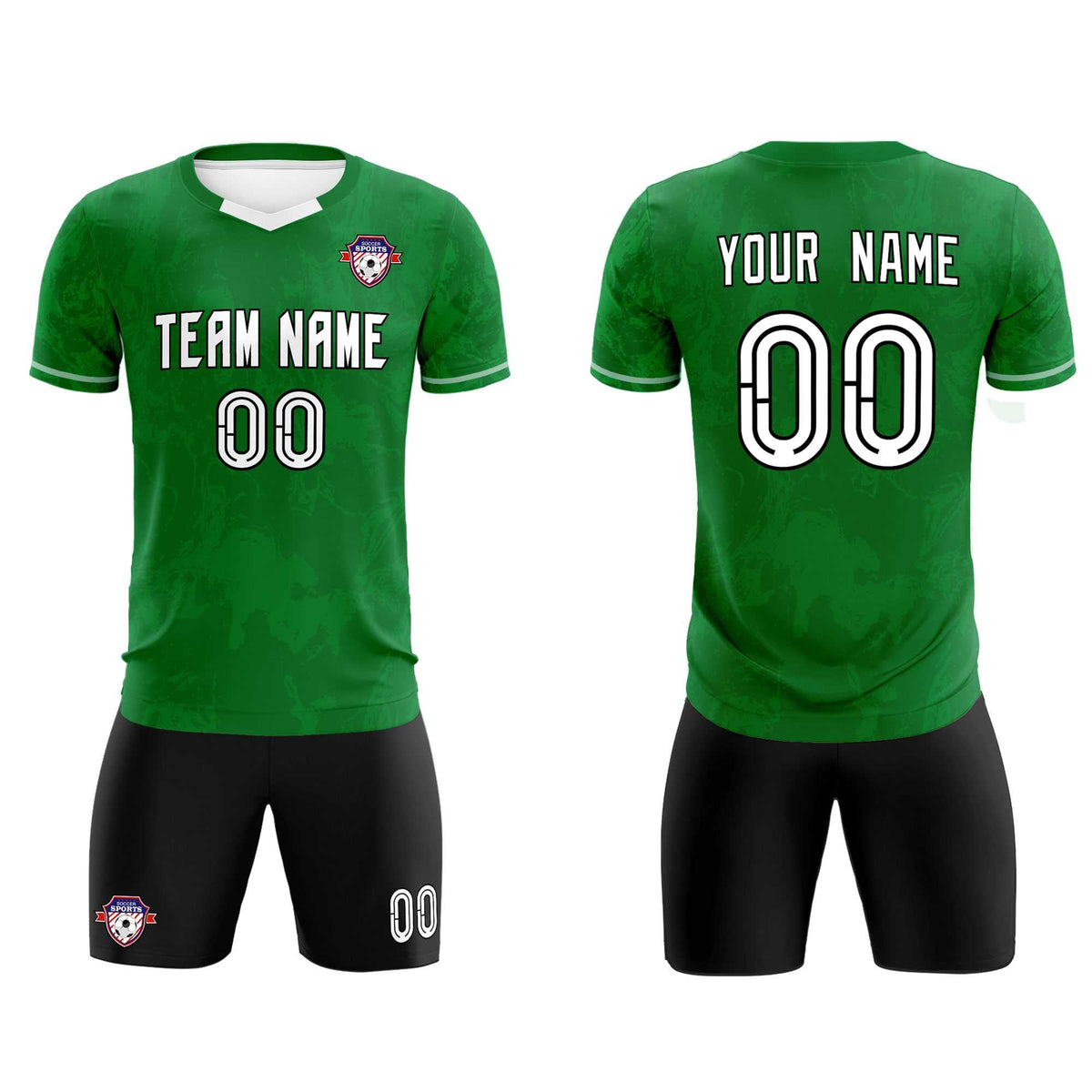 Custom Kelly Green Classic Graffiti Pattern Sportswear Soccer Tops/Sets Jersey