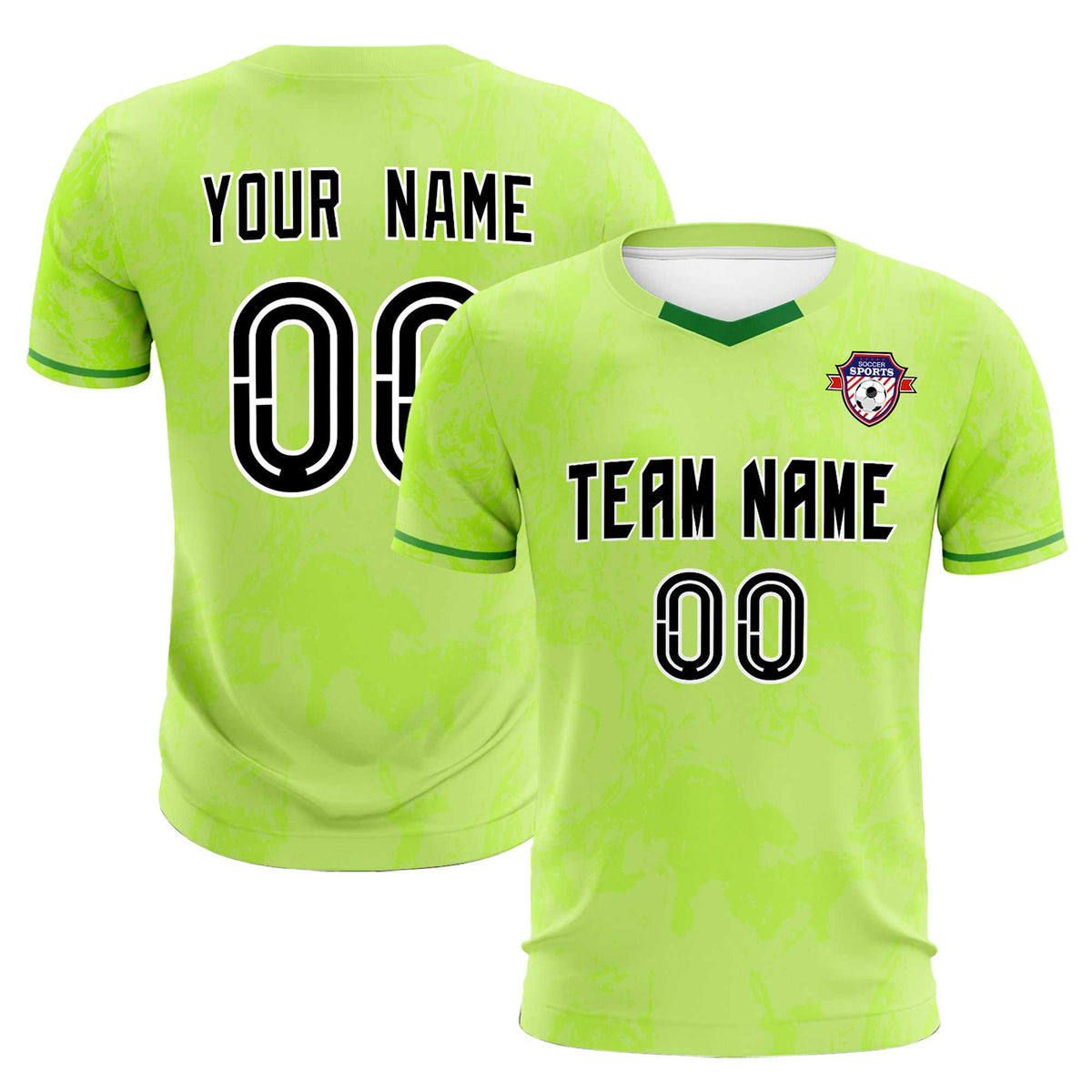 Custom Green Classic Graffiti Pattern Sportswear Football Kit Jersey