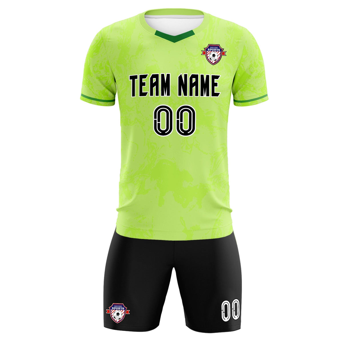 Custom Green Classic Graffiti Pattern Sportswear Football Kit Jersey