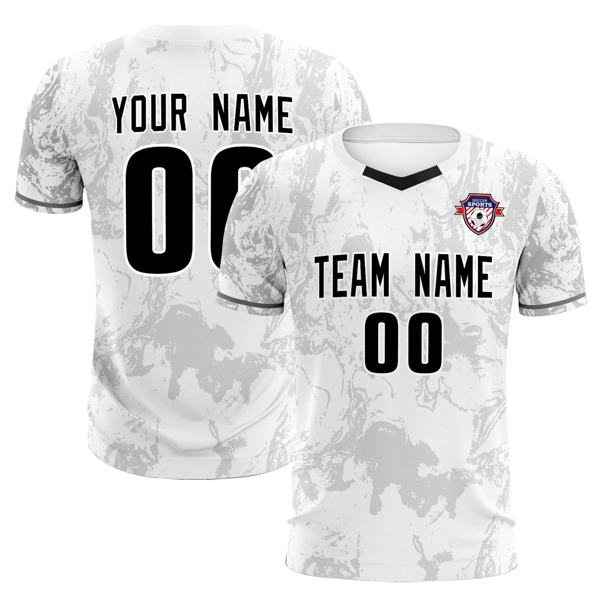 Custom White Classic Graffiti Pattern Sportswear Soccer Tops/Sets Jersey