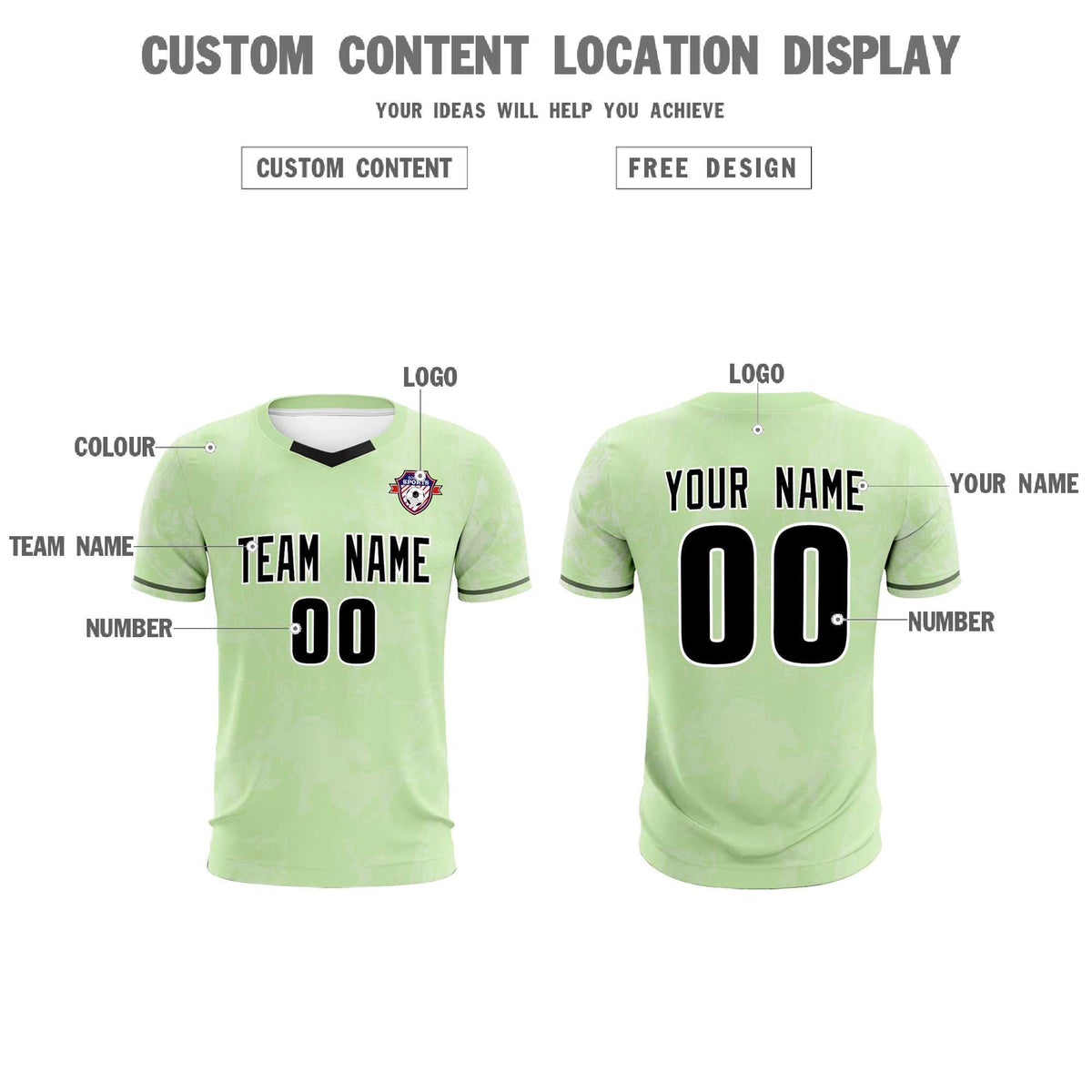 Custom Green Classic Graffiti Pattern Sportswear Football Kit Jersey