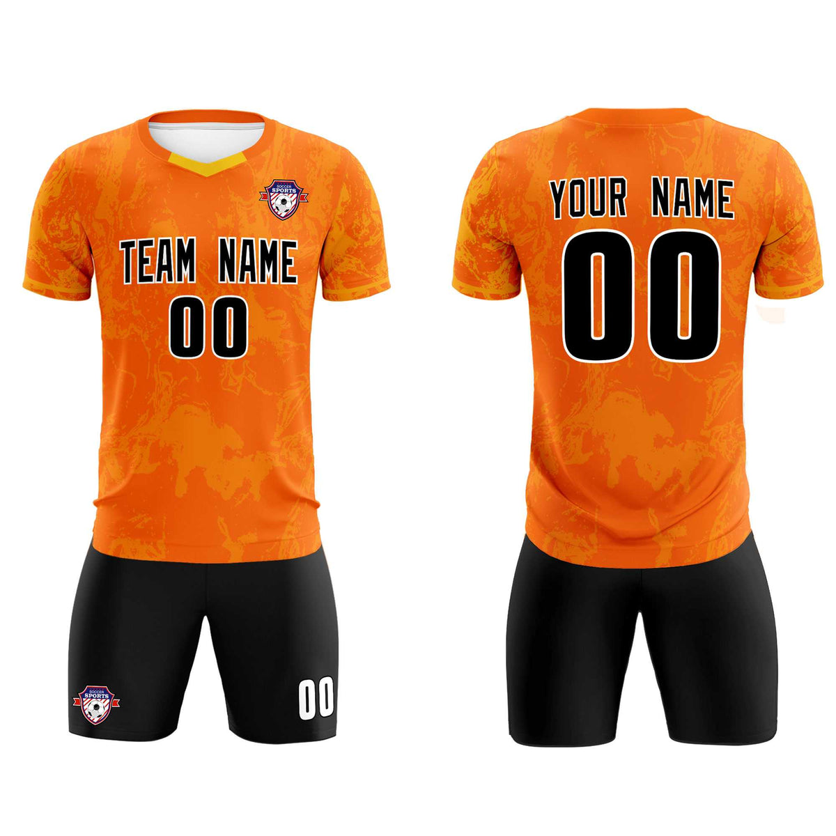 Custom Orange Classic Graffiti Pattern Sportswear Football Kit Jersey