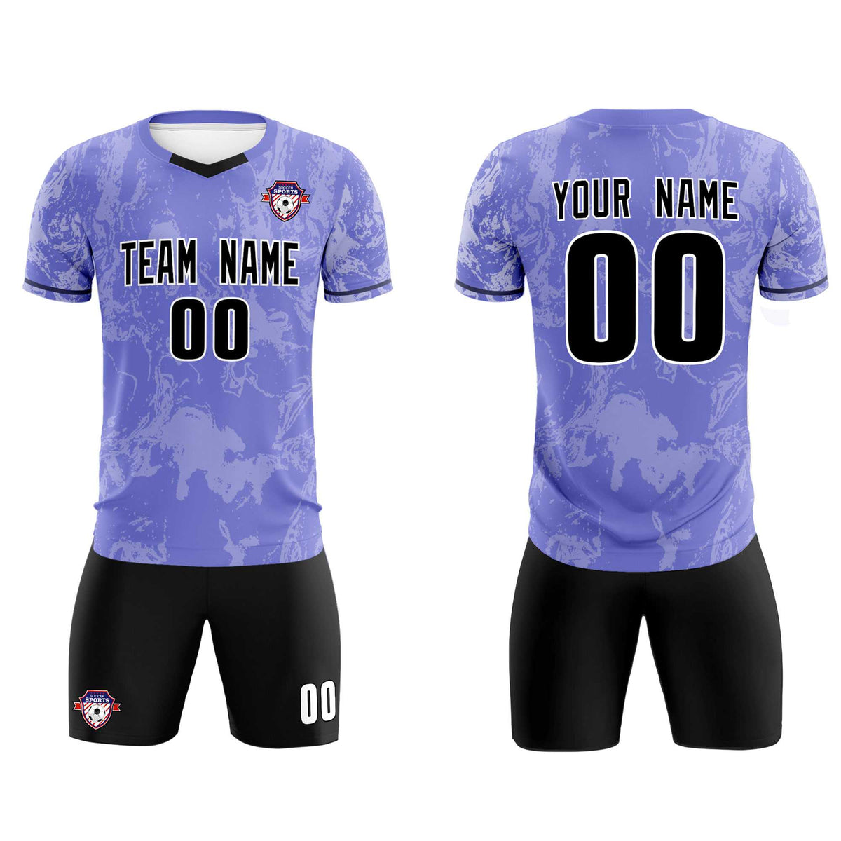 Custom Purple Classic Graffiti Pattern Sportswear Football Kit Jersey