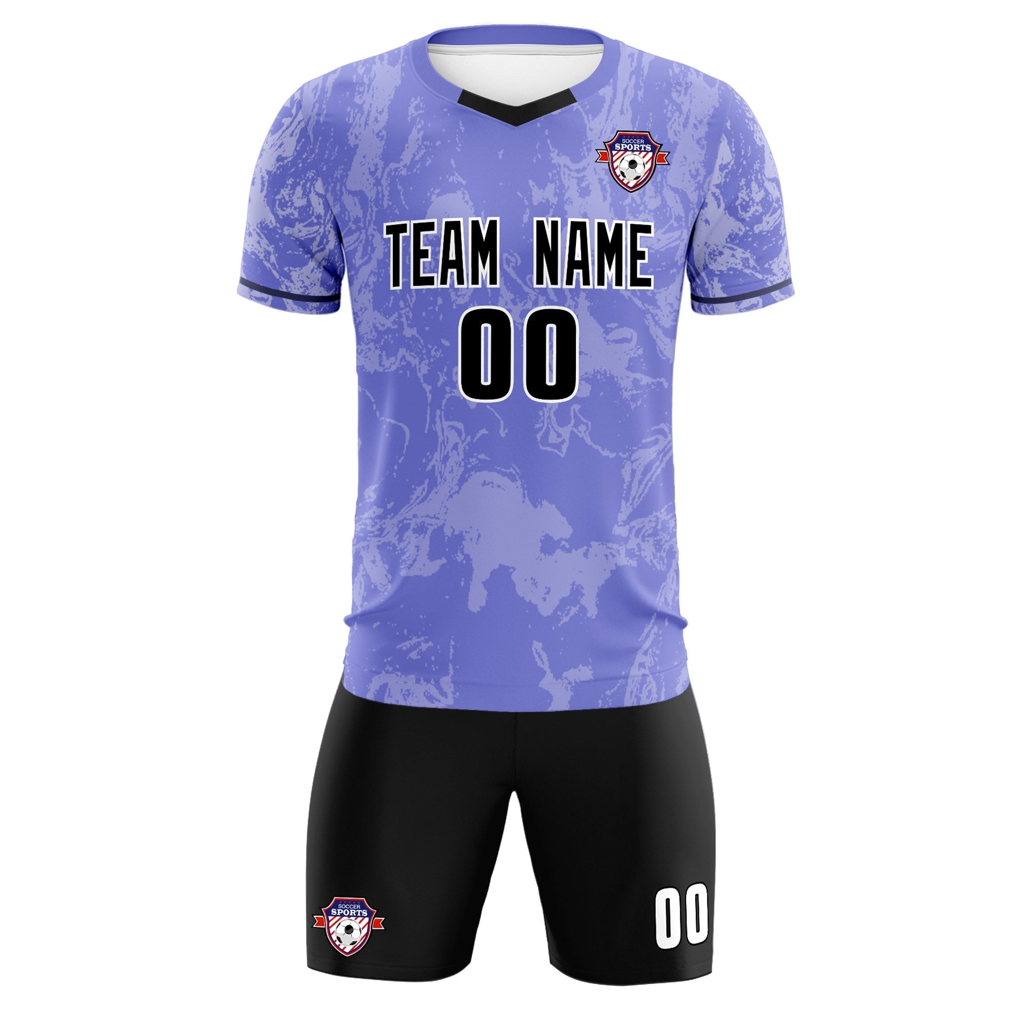 Custom Purple Classic Graffiti Pattern Sportswear Soccer Tops/Sets Jersey