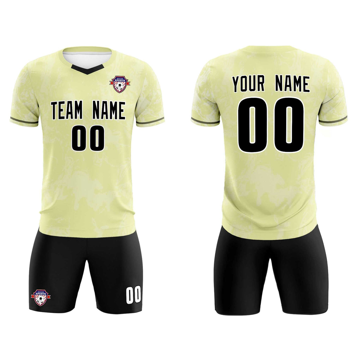 Custom Cream Classic Graffiti Pattern Sportswear Soccer Tops/Sets Jersey