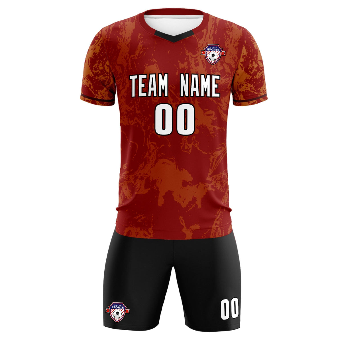 Custom Crimson Classic Graffiti Pattern Sportswear Soccer Tops/Sets Jersey