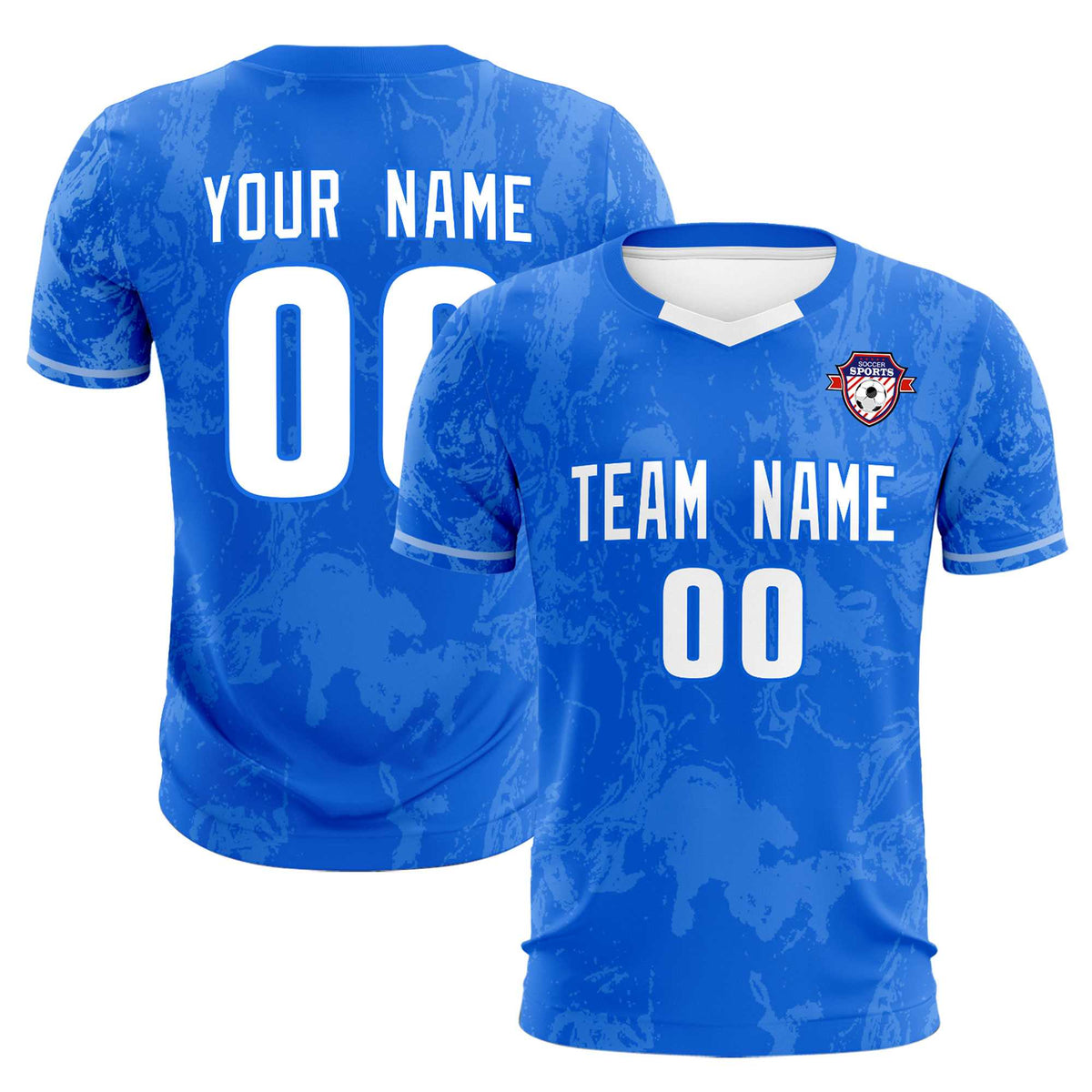Custom Royal Classic Graffiti Pattern Sportswear Soccer Tops/Sets Jersey