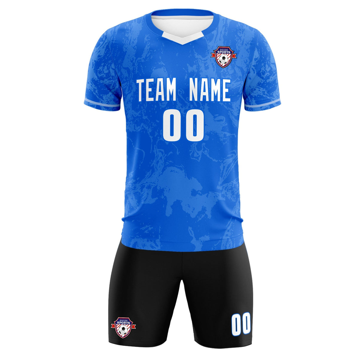Custom Royal Classic Graffiti Pattern Sportswear Soccer Tops/Sets Jersey