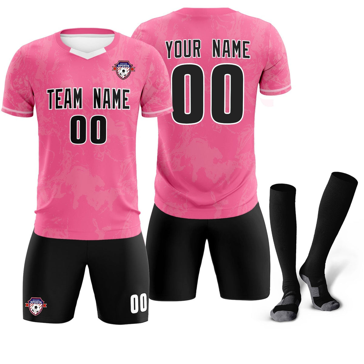 Custom Pink Classic Graffiti Pattern Sportswear Football Kit Jersey
