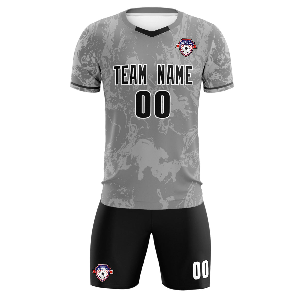 Custom Gray Classic Graffiti Pattern Sportswear Football Kit Jersey