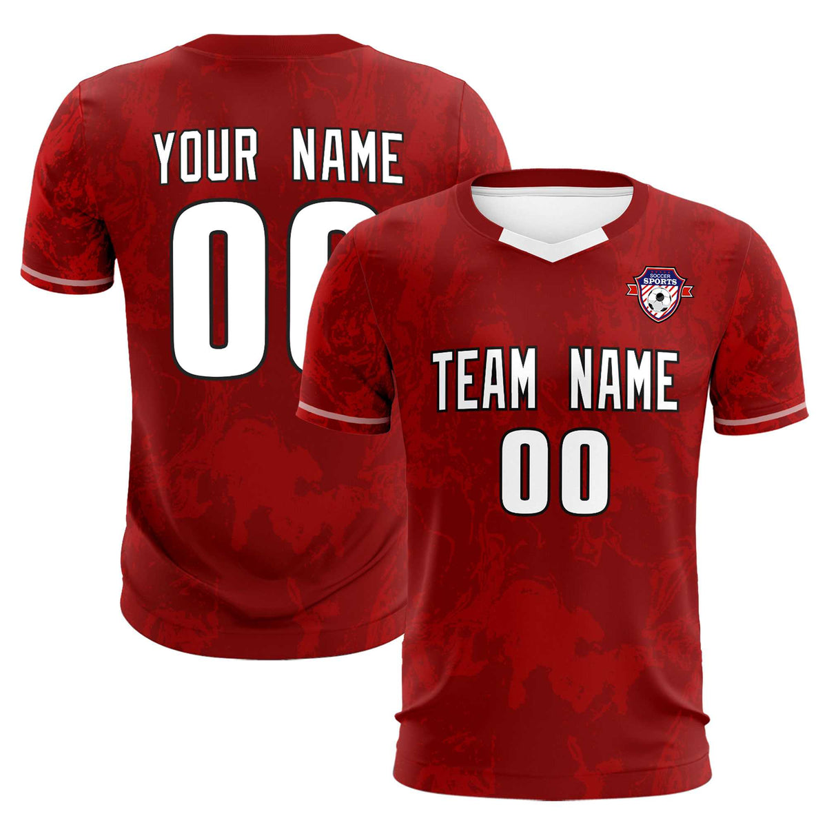 Custom Crimson Classic Graffiti Pattern Sportswear Soccer Tops/Sets Jersey