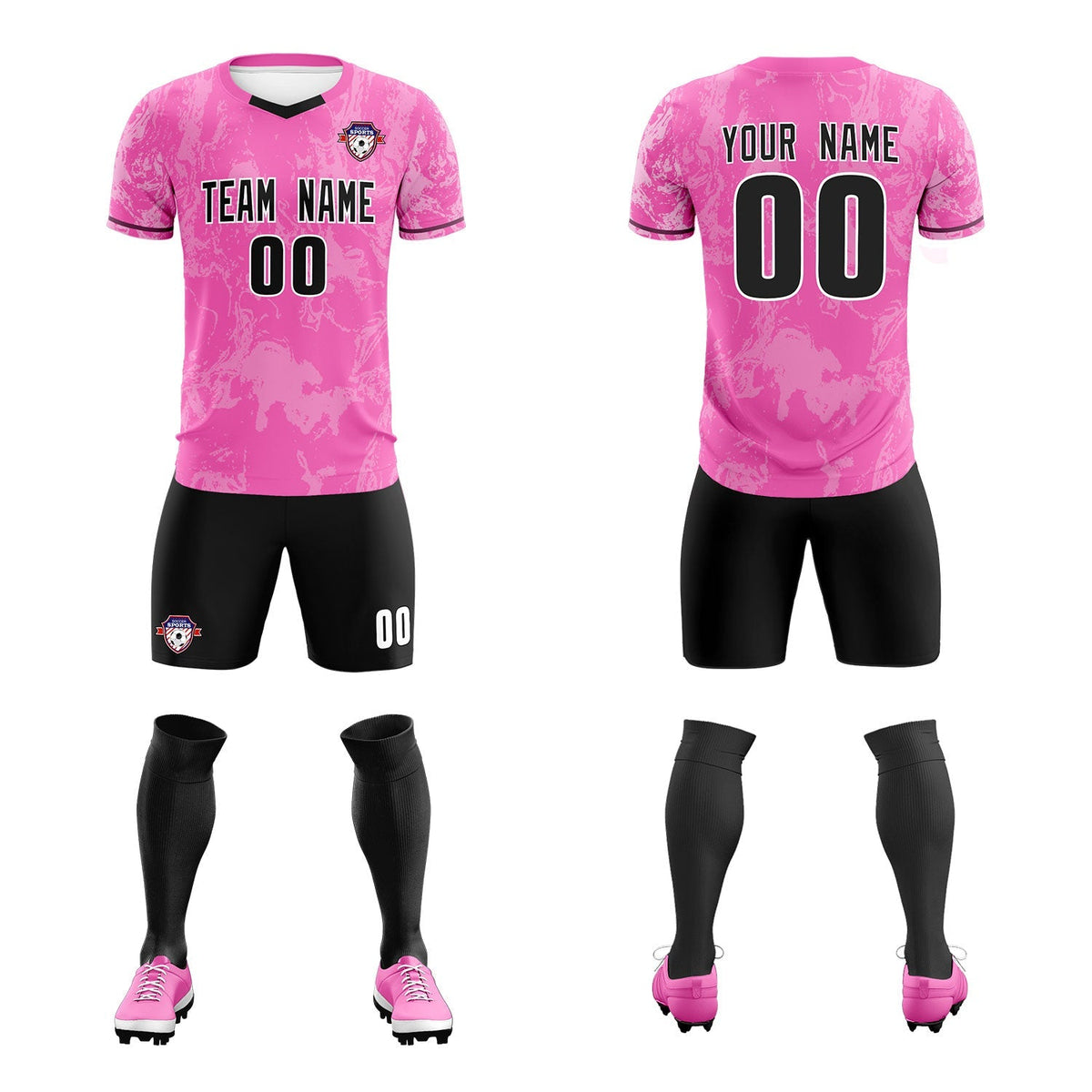 Custom Pink Classic Graffiti Pattern Sportswear Soccer Tops/Sets Jersey