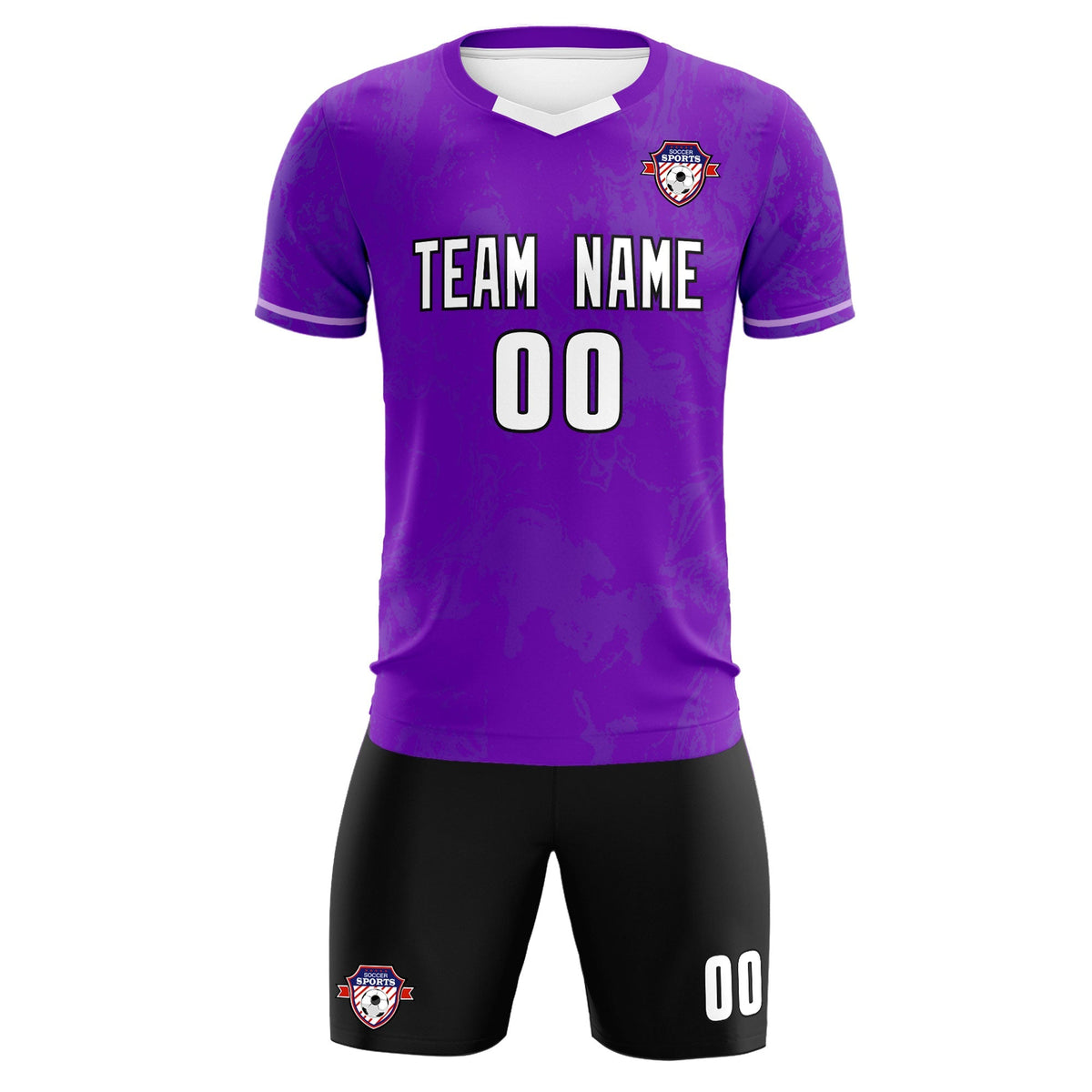 Custom Purple Classic Graffiti Pattern Sportswear Football Kit Jersey