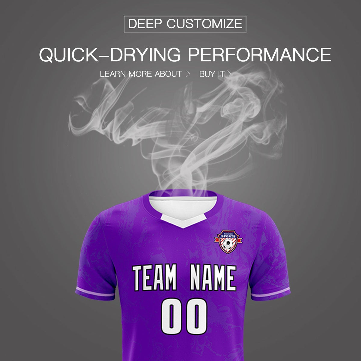 Custom Purple Classic Graffiti Pattern Sportswear Football Kit Jersey