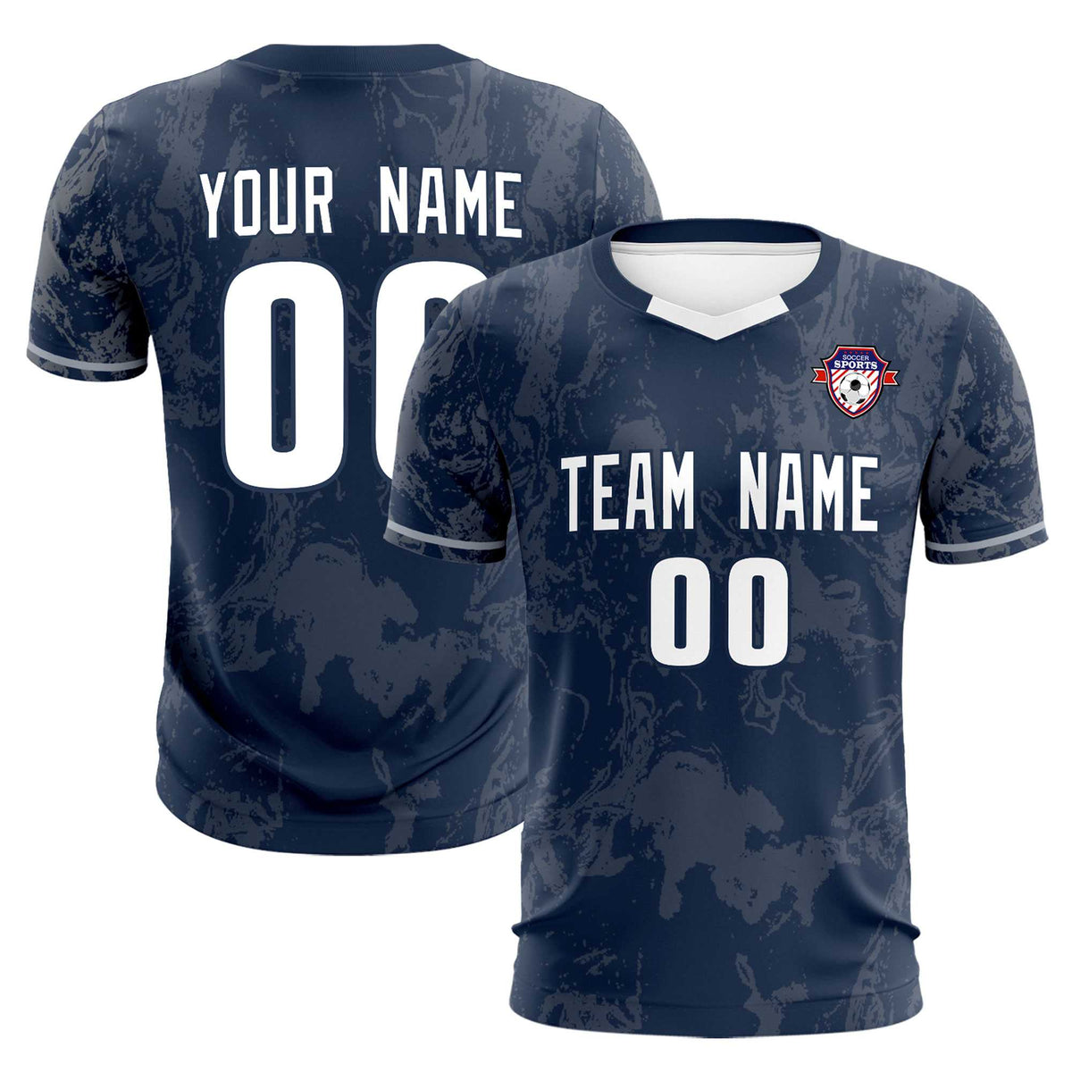 Custom Navy Classic Graffiti Pattern Sportswear Football Kit Jersey