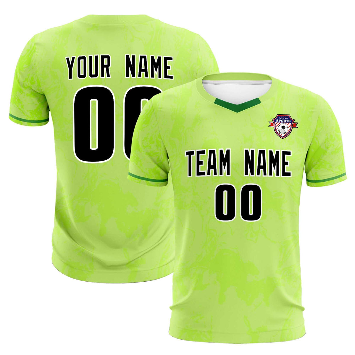 Custom Green Classic Graffiti Pattern Sportswear Football Kit Jersey