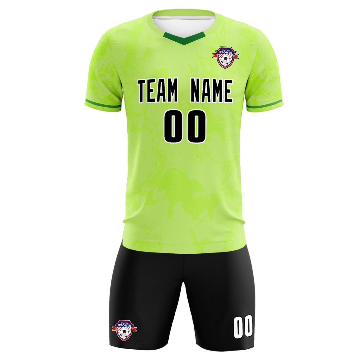 Custom Green Classic Graffiti Pattern Sportswear Football Kit Jersey