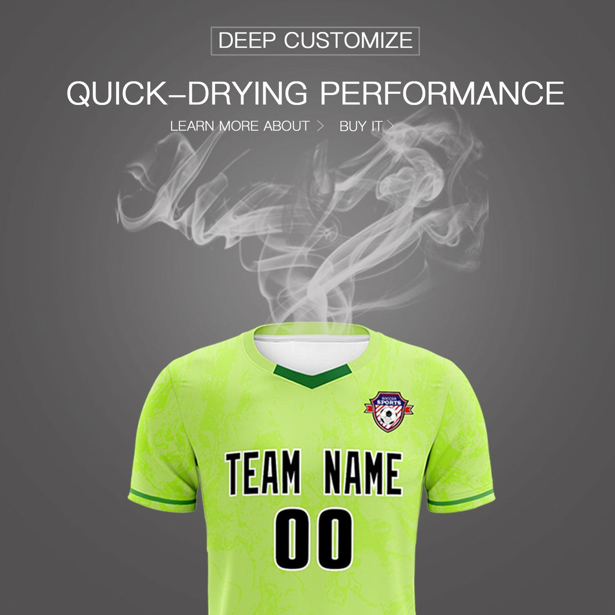 Custom Green Classic Graffiti Pattern Sportswear Football Kit Jersey
