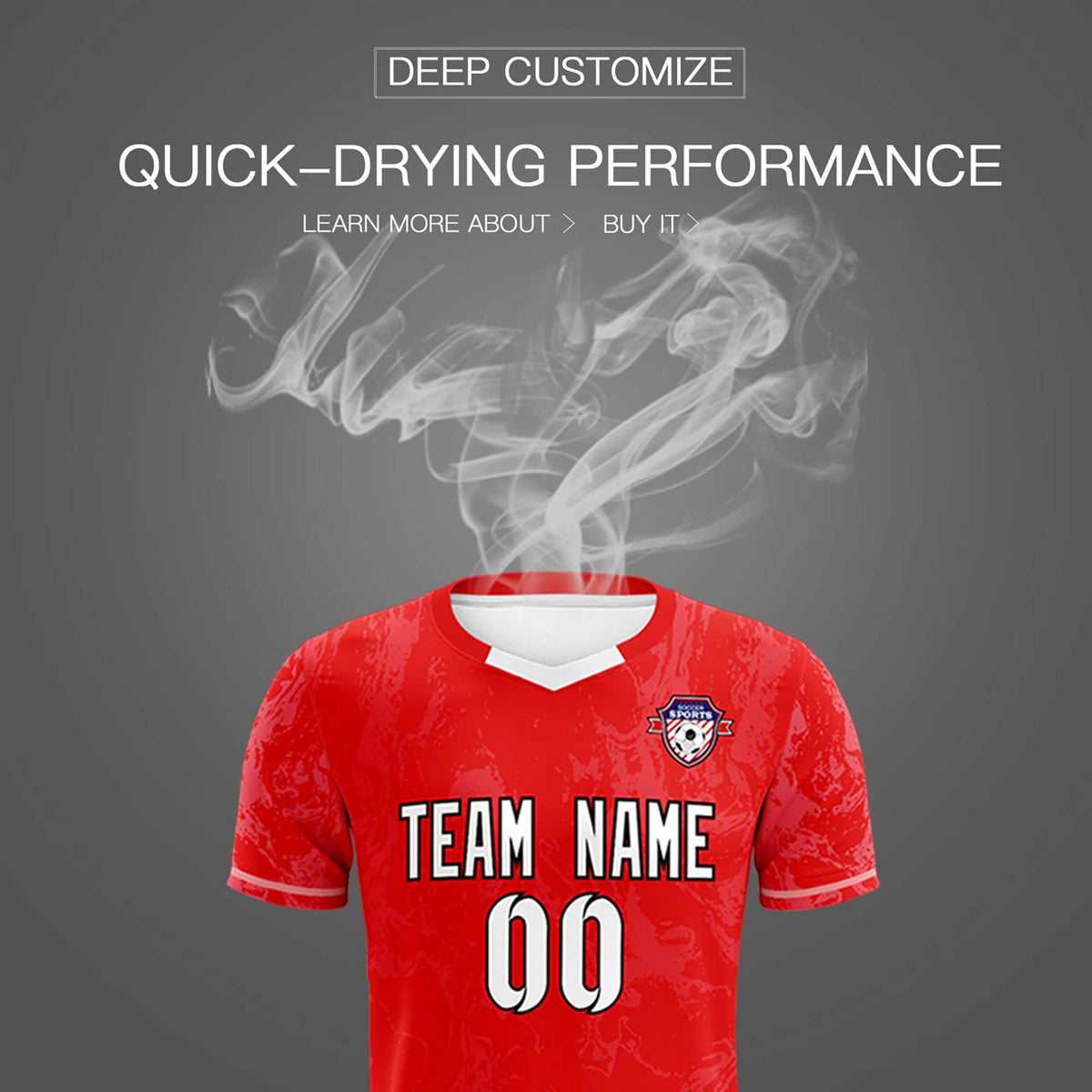 Custom Red Classic Graffiti Pattern Sportswear Soccer Tops/Sets Jersey