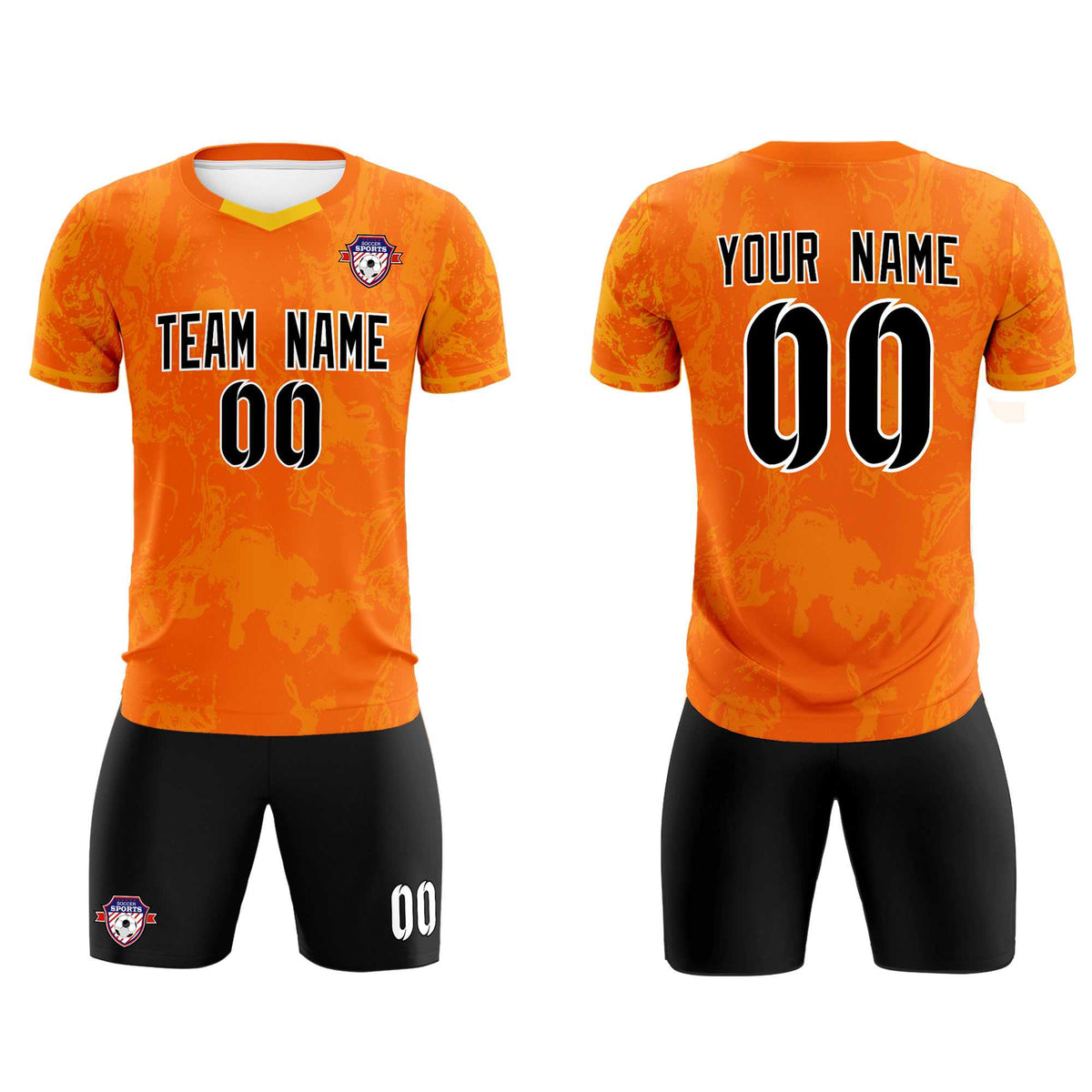 Custom Orange Classic Graffiti Pattern Sportswear Football Kit Jersey