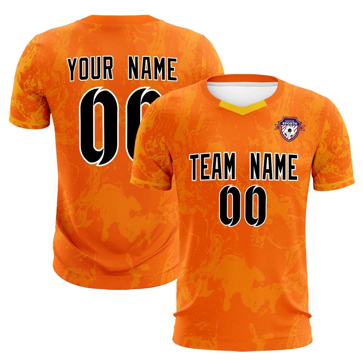 Custom Orange Classic Graffiti Pattern Sportswear Football Kit Jersey