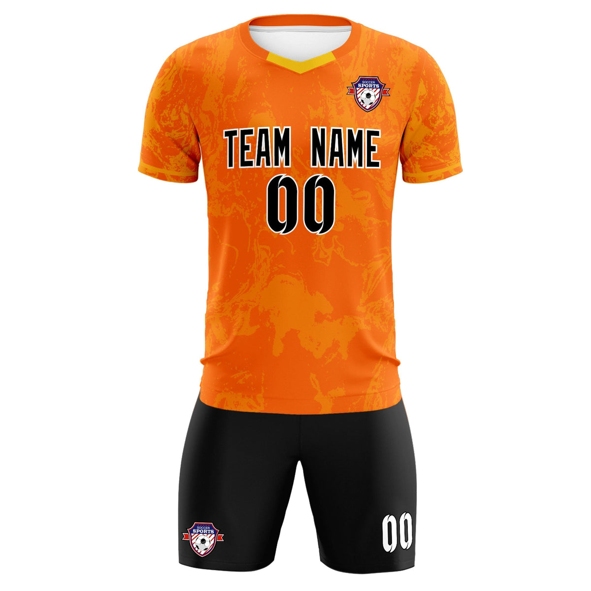 Custom Orange Classic Graffiti Pattern Sportswear Football Kit Jersey