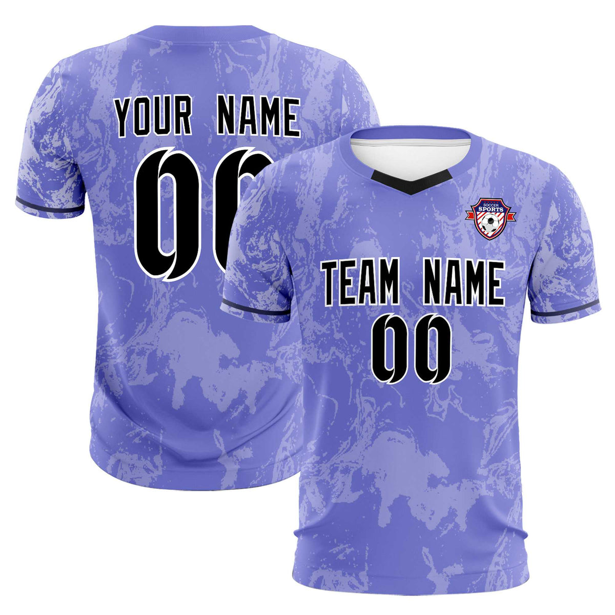 Custom Purple Classic Graffiti Pattern Sportswear Football Kit Jersey
