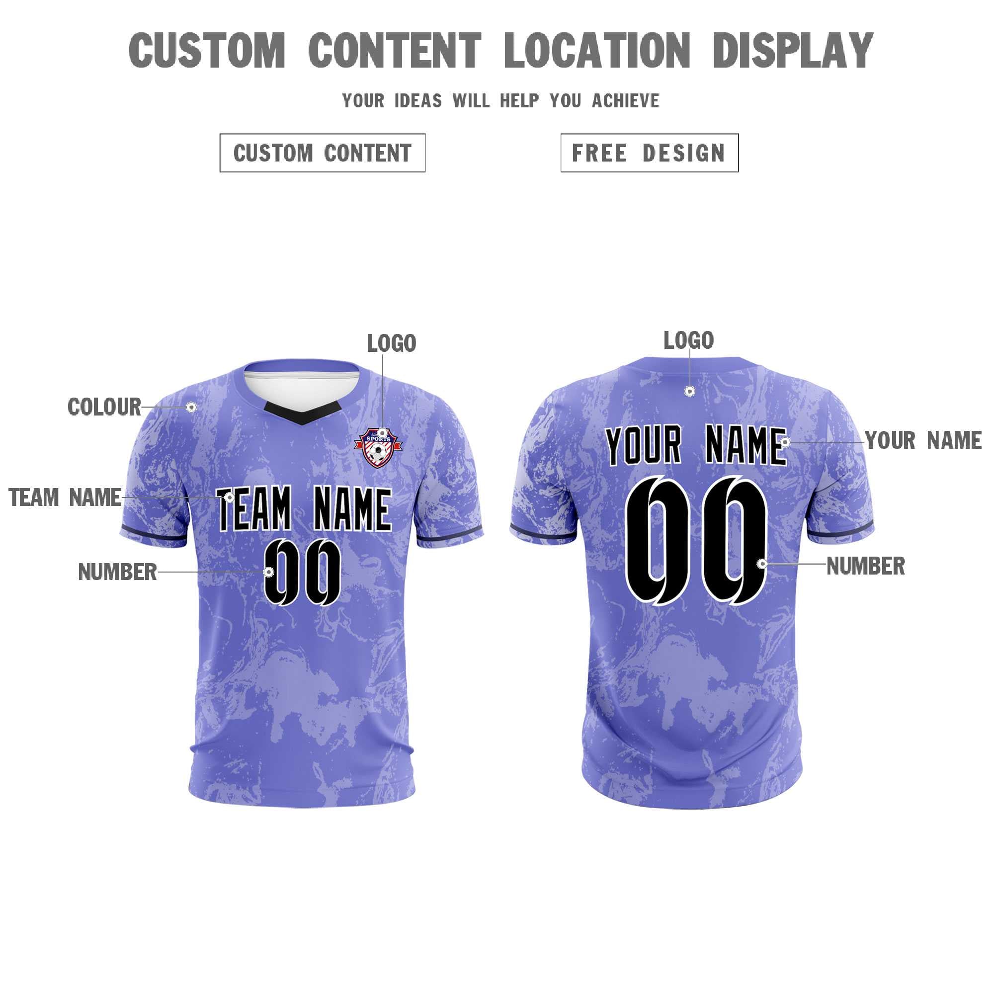 Custom Purple Classic Graffiti Pattern Sportswear Soccer Tops/Sets Jersey