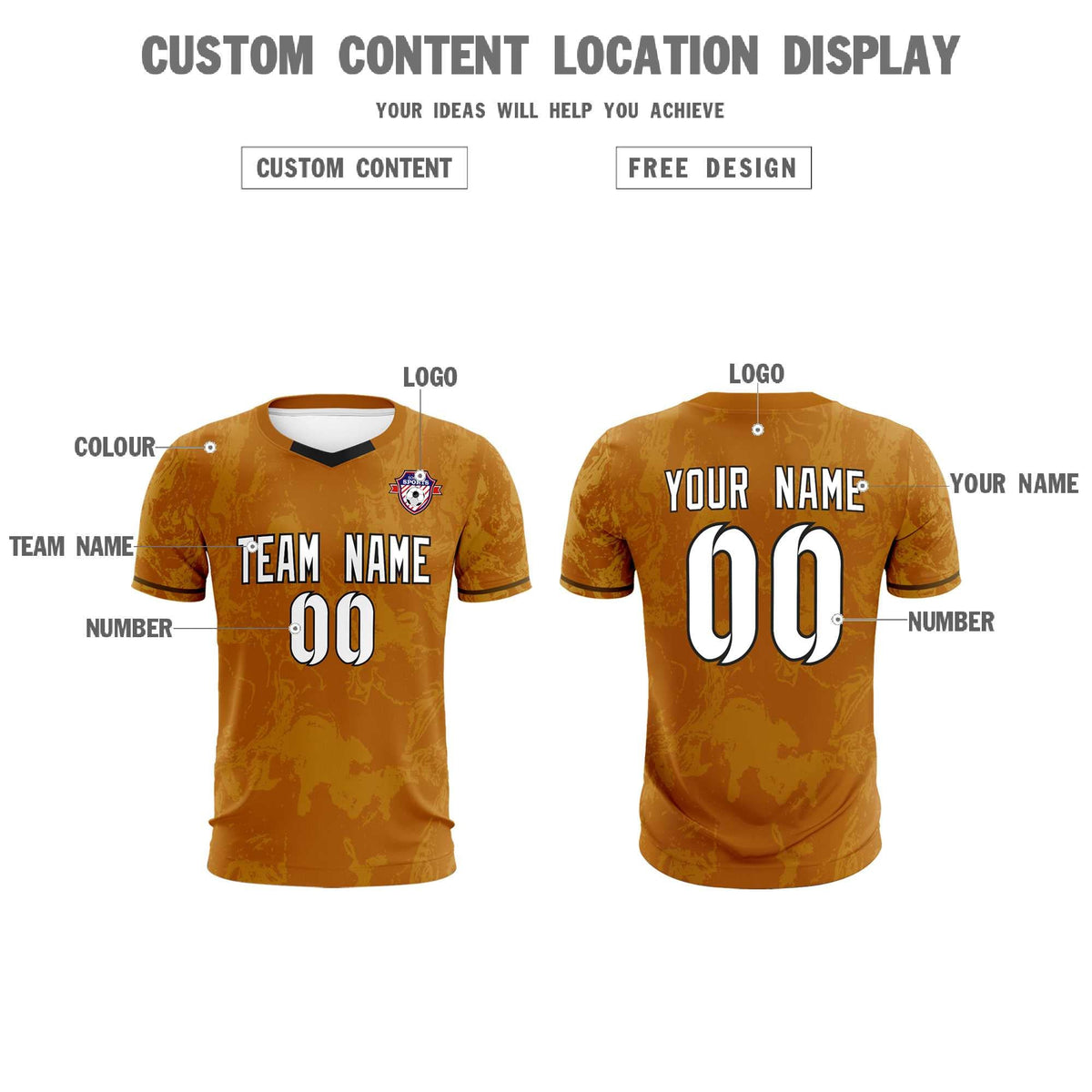 Custom Khaki Classic Graffiti Pattern Sportswear Soccer Tops/Sets Jersey