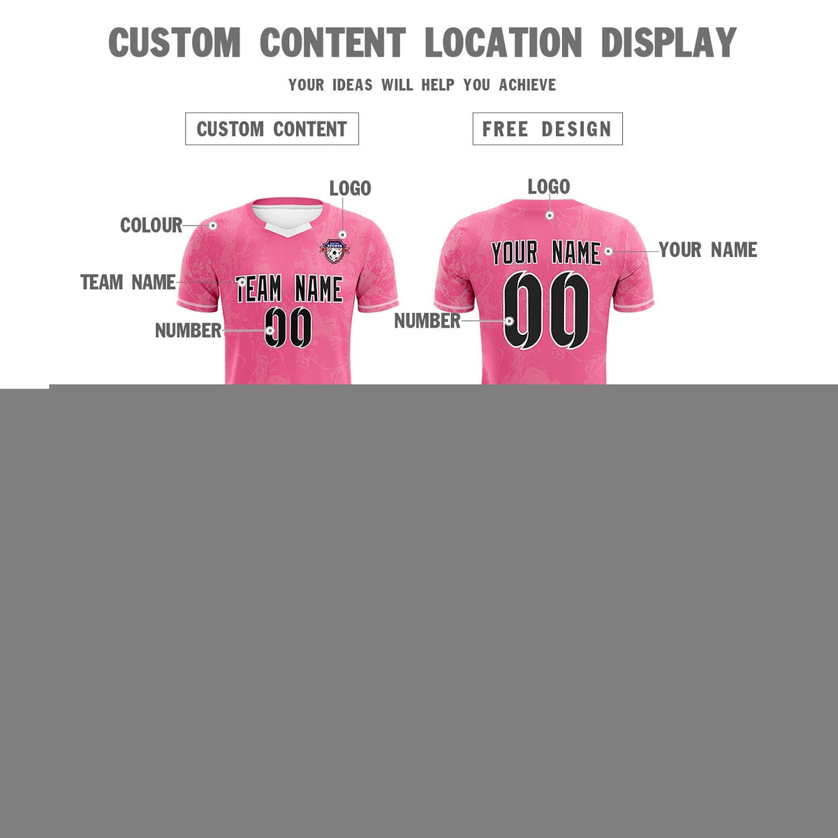 Custom Pink Classic Graffiti Pattern Sportswear Soccer Tops/Sets Jersey