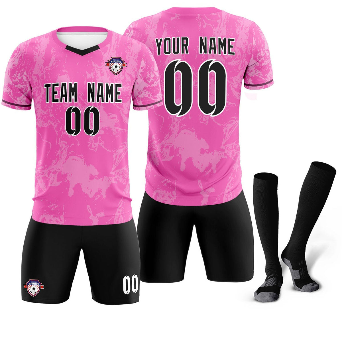 Custom Pink Classic Graffiti Pattern Sportswear Football Kit Jersey