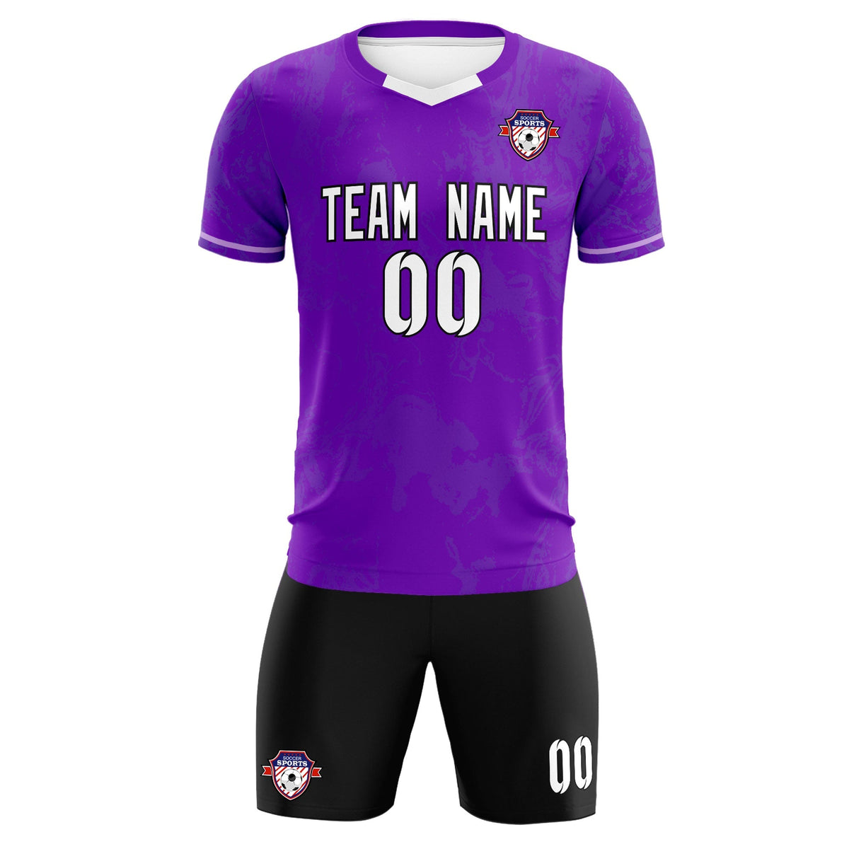 Custom Purple Classic Graffiti Pattern Sportswear Football Kit Jersey