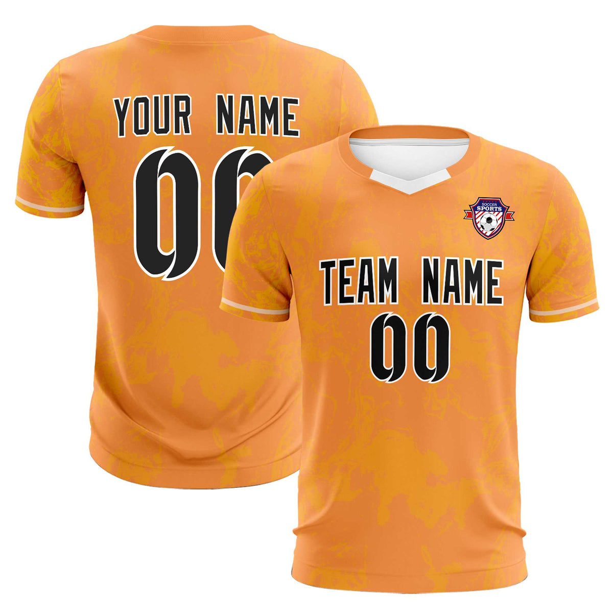 Custom Texas Orange Classic Graffiti Pattern Sportswear Soccer Tops/Sets Jersey