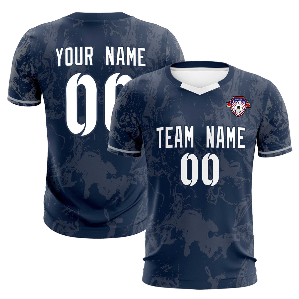 Custom Navy Classic Graffiti Pattern Sportswear Football Kit Jersey