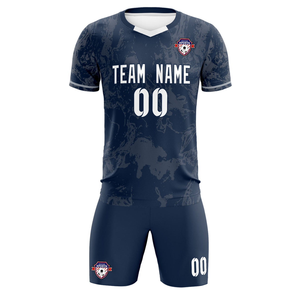 Custom Navy Classic Graffiti Pattern Sportswear Football Kit Jersey