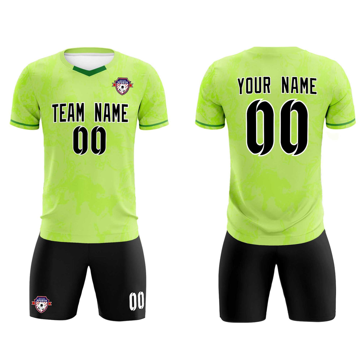 Custom Green Classic Graffiti Pattern Sportswear Football Kit Jersey