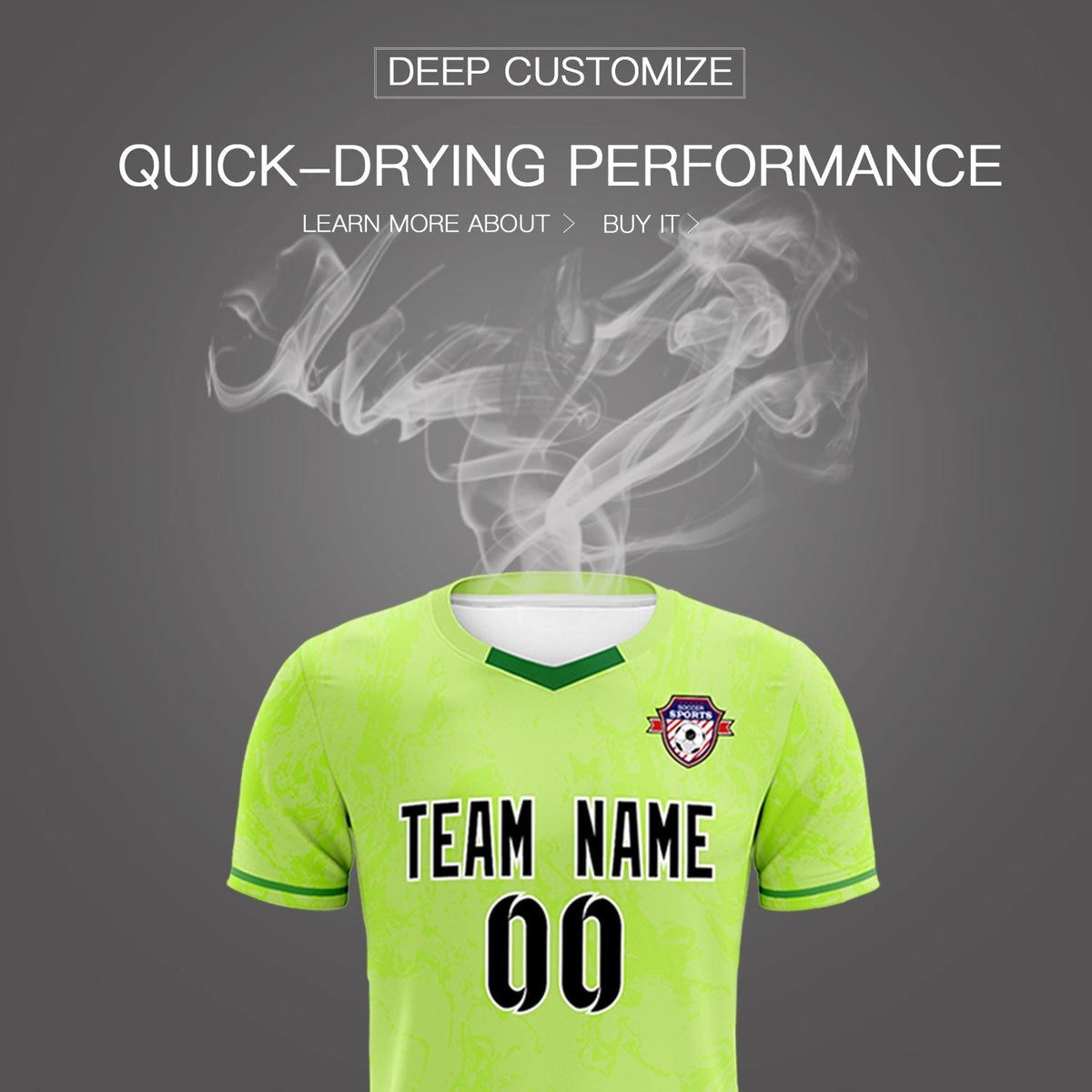 Custom Green Classic Graffiti Pattern Sportswear Football Kit Jersey