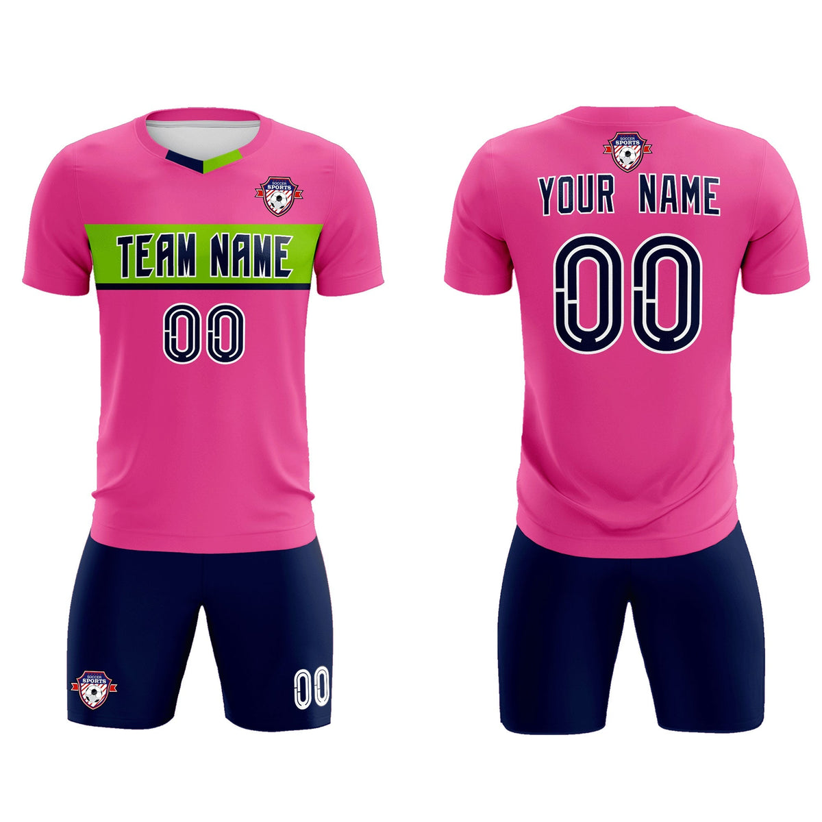 Custom Pink Classic Sports Sets Soccer Shirt Jersey