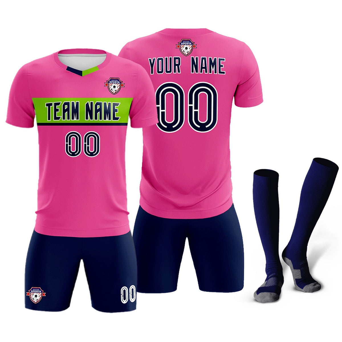 Custom Pink Classic Sports Sets Soccer Shirt Jersey