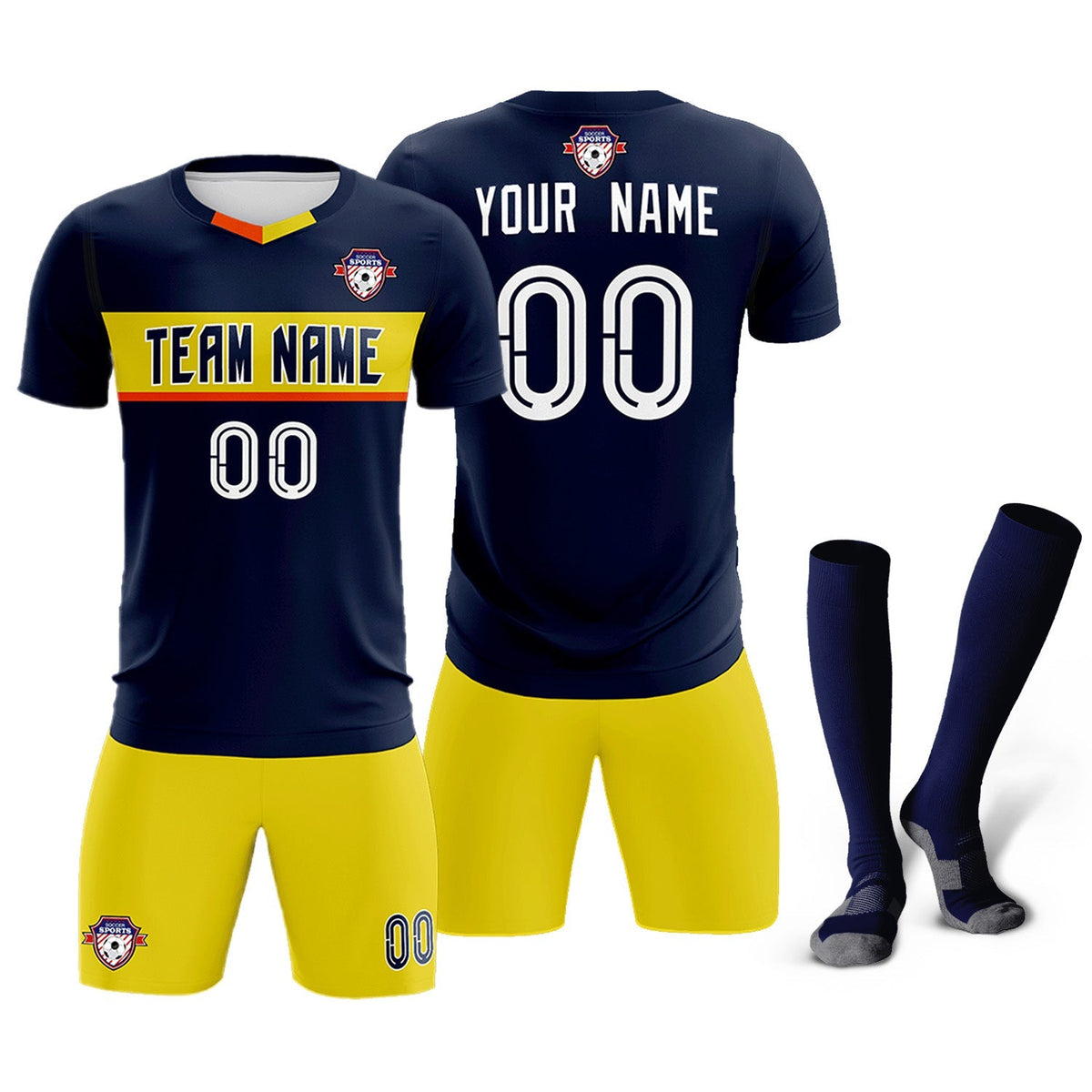 Custom Navy Classic Sports kit Football Shirt Jersey