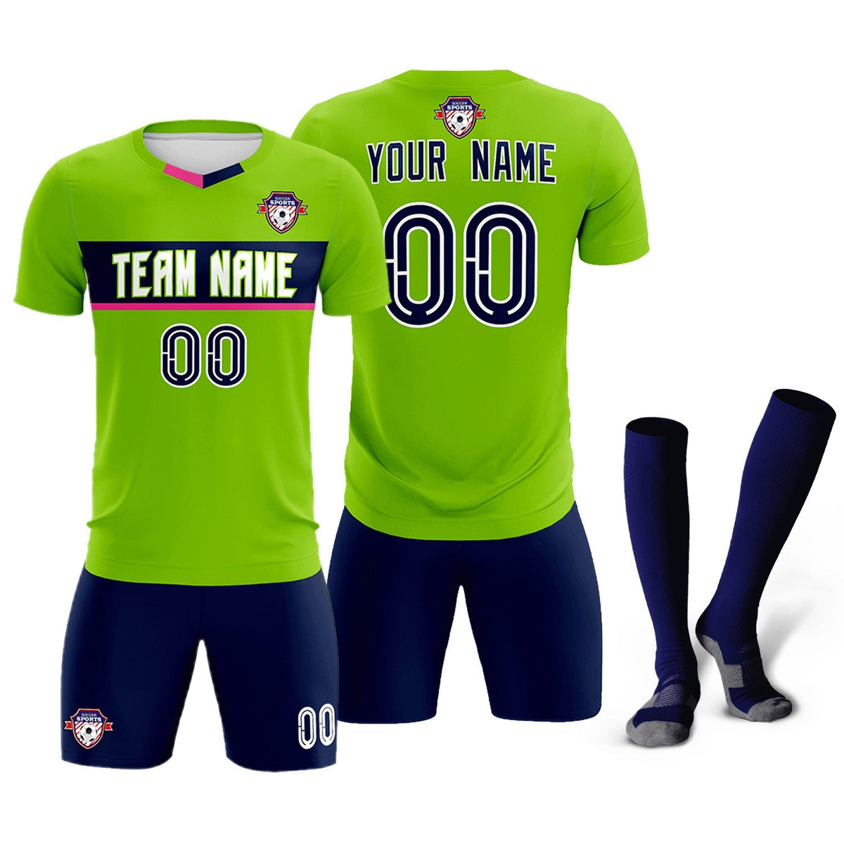 Custom Neon Green Classic Sports kit Football Shirt Jersey