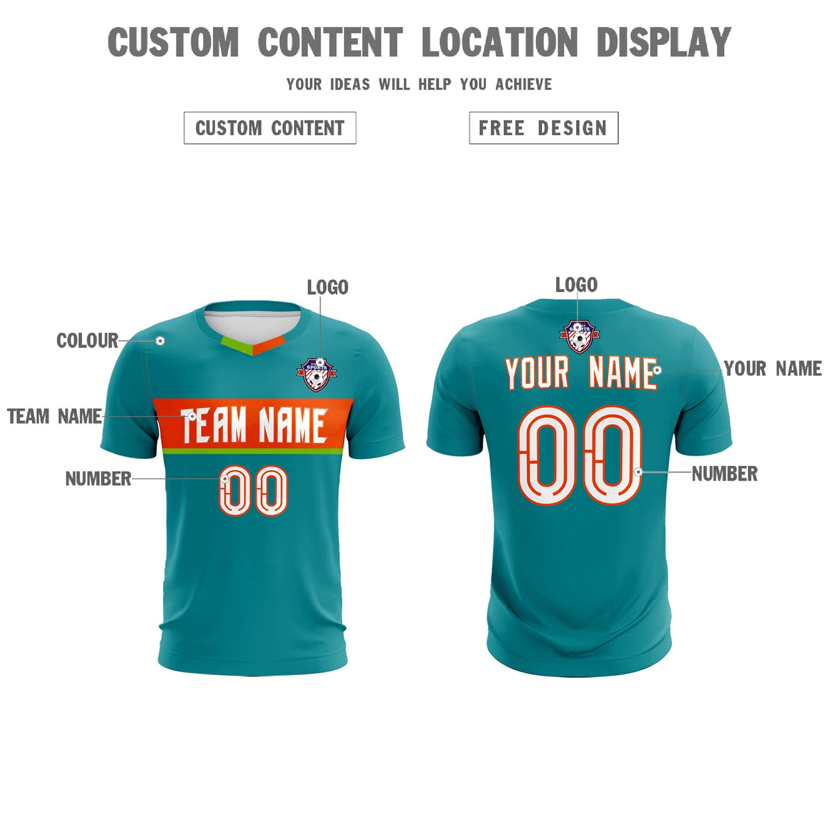 Custom Aqua Classic Sports kit Football Shirt Jersey
