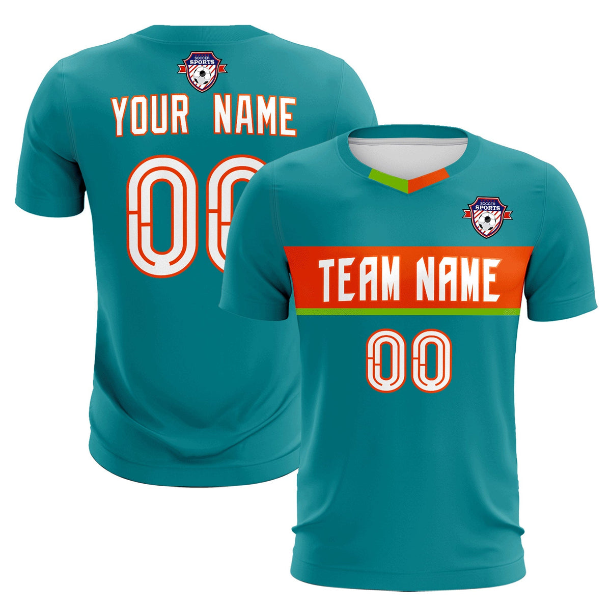 Custom Aqua Classic Sports Sets Soccer Shirt Jersey