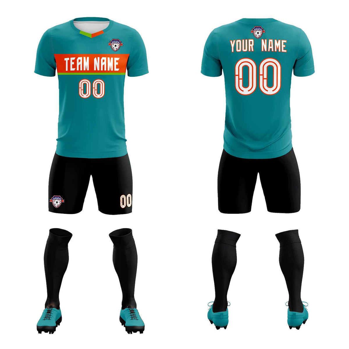 Custom Aqua Classic Sports kit Football Shirt Jersey