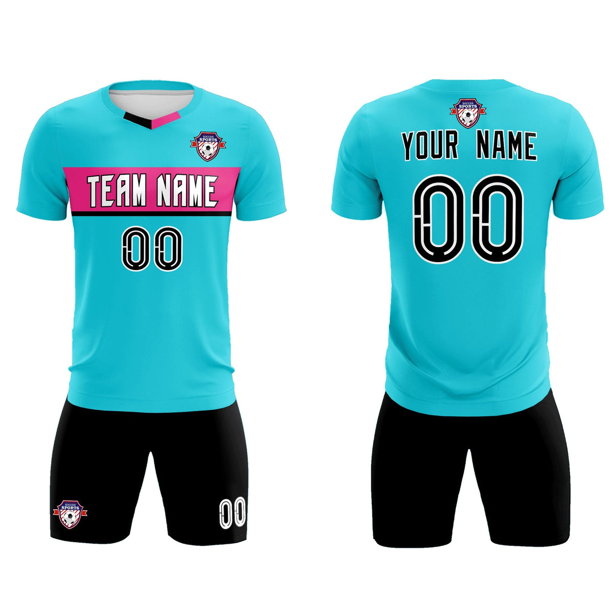 Custom Sky Blue Classic Sports kit Football Shirt Jersey