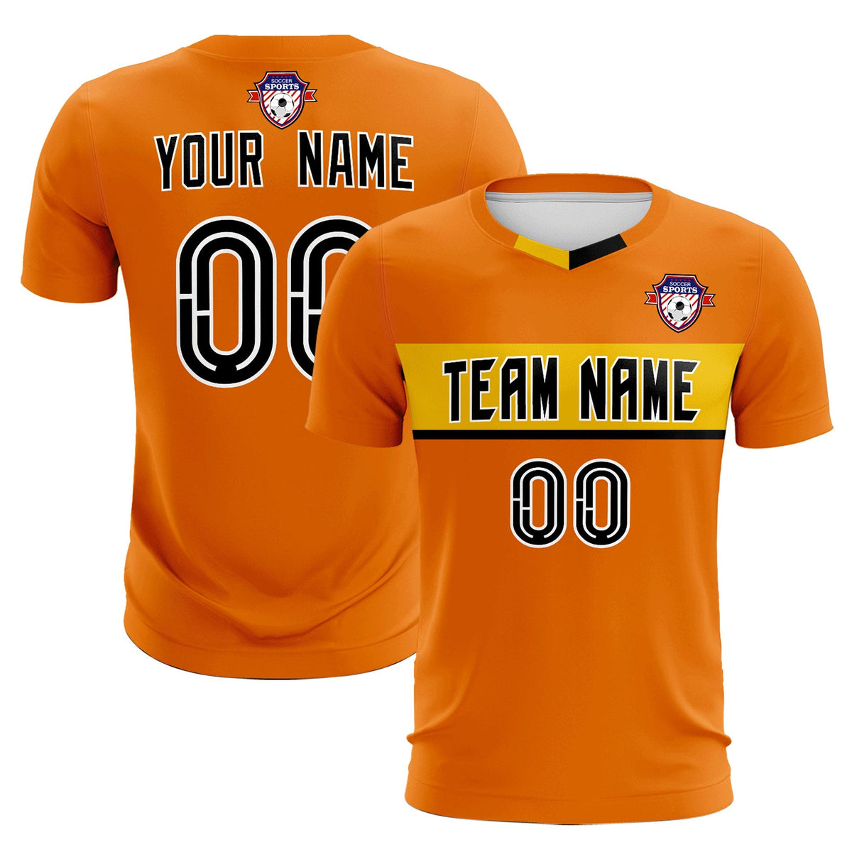 Custom Orange Classic Sports kit Football Shirt Jersey
